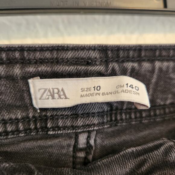 Zara‎ Girl's Size 10 Black Wide Leg Jeans Pre-owned excellent - Picture 3 of 4
